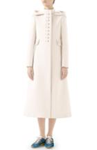 Women's Gucci Wool Long Hooded Coat Us / 42 It - Ivory