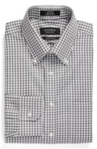 Men's Nordstrom Men's Shop Traditional Fit Non-iron Gingham Dress Shirt .5 - 36 - Grey