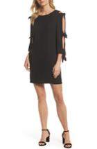 Women's Forest Lily Bow Sleeve Shift Dress - Black