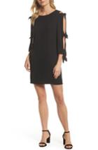 Women's Forest Lily Bow Sleeve Shift Dress - Black