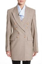 Women's Stella Mccartney Check Wool Double Breasted Jacket Us / 42 It - Beige