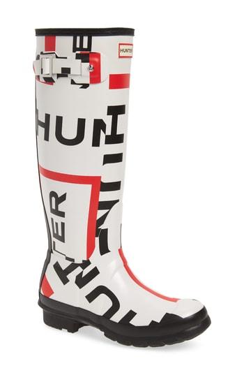 Women's Hunter Original Exploded Logo Knee High Rain Boot M - Black