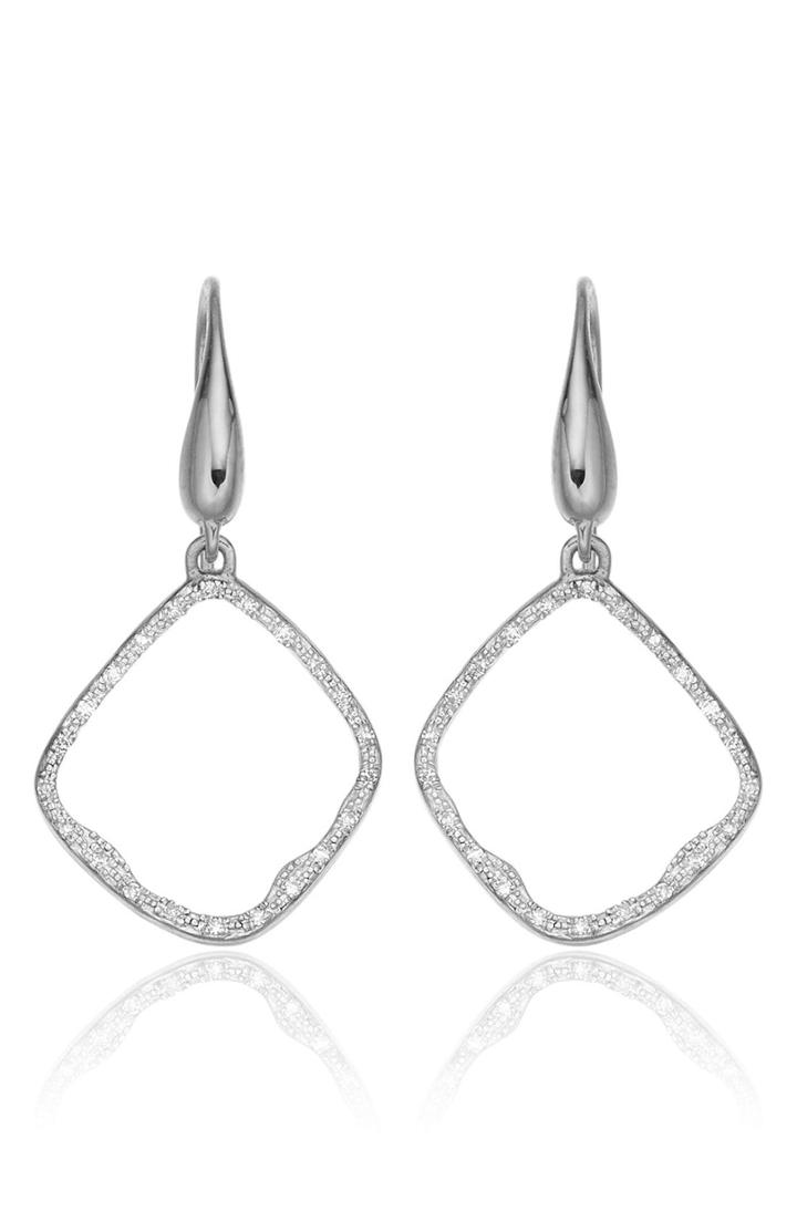 Women's Monica Vinader Riva Diamond Hoop Drop Earrings