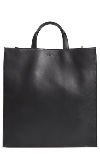 Men's Gucci Tiger Print Canvas Tote - Black