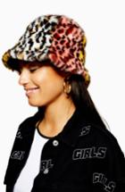 Women's Topshop Mixed Animal Print Faux Fur Bucket Hat -