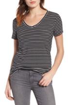 Petite Women's Halogen Modal Jersey V-neck Tee, Size P - Black