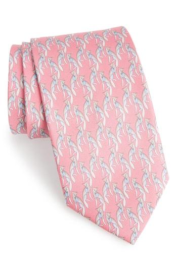 Men's Salvatore Ferragamo Fidia Print Silk Tie, Size - Pink