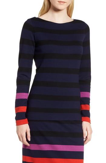 Women's Boss Elive Stripe Top - Blue