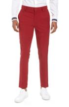 Men's Topman Skinny Fit Suit Trousers X 30 - Red