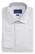 Men's David Donahue Slim Fit Check Dress Shirt .5 34/35 - Grey