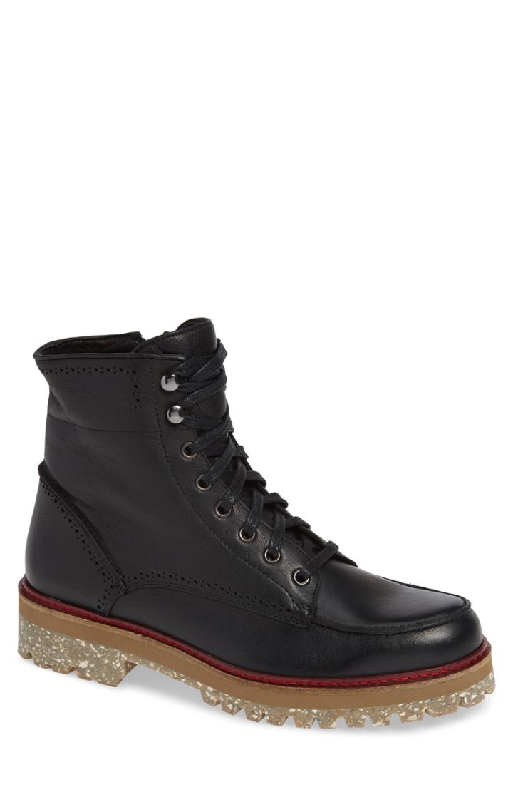 Men's Donald Pliner Larz Lugged Moc Toe Boot .5 M - Black
