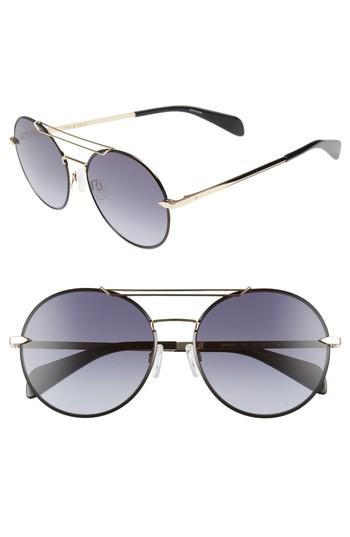 Women's Rag & Bone 59mm Round Metal Aviator Sunglasses -
