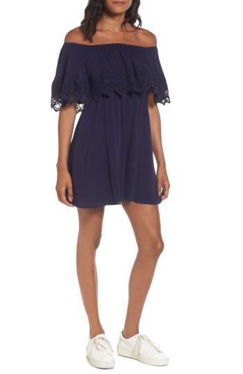 Women's Love, Fire Lace Trim Off The Shoulder Dress