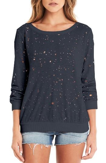 Women's Michael Stars Ripped Sweatshirt, Size - Grey