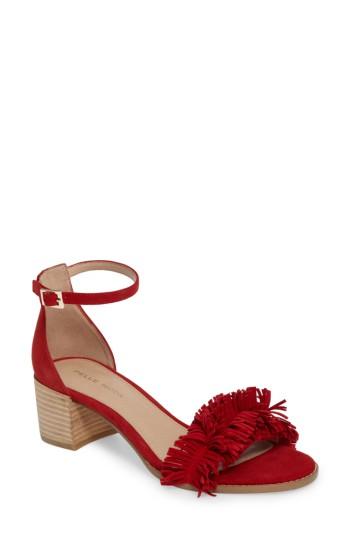 Women's Pelle Moda April Fringe Sandal .5 M - Red