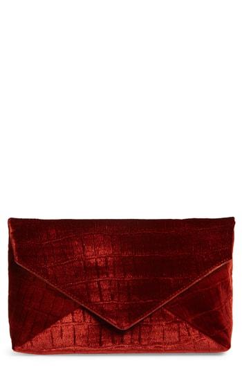 Dries Van Noten Velvet Envelope Clutch - Red