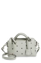 Fendi Mini By The Way Crystal Embellished Convertible Leather Crossbody Bag - Grey
