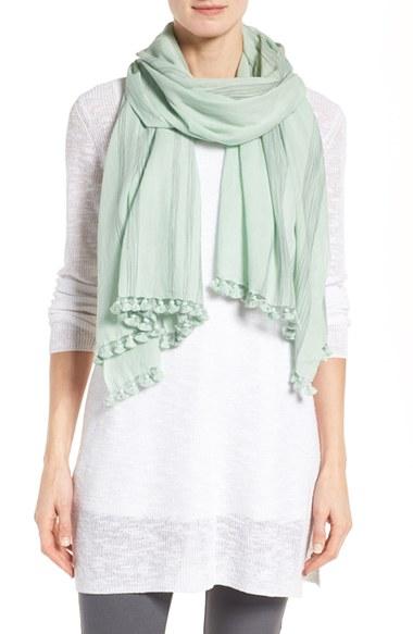 Women's Eileen Fisher Organic Cotton Scarf, Size - Blue/green