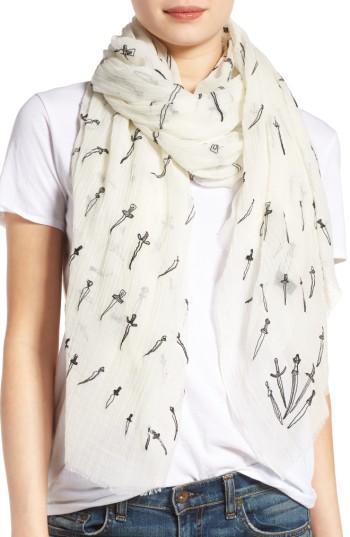 Women's Rag & Bone Embroidered Dagger Scarf, Size - White