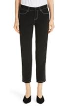 Women's Lafayette 148 New York Mercer Topstitch Crop Pants - Black