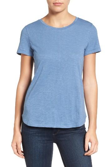 Women's Caslon Slub Crewneck Tee, Size - Blue