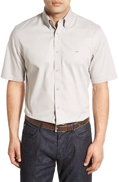 Men's Nordstrom Men's Shop Trim Fit Sport Shirt - Grey