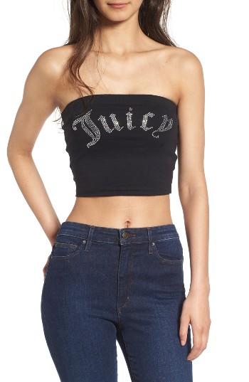 Women's Juicy Couture Gothic Crystals Jersey Tube Top - Black