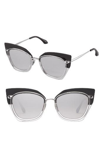Women's Perverse Nordic Cat Eye Sunglasses - Black/ Silver