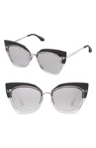 Women's Perverse Nordic Cat Eye Sunglasses - Black/ Silver