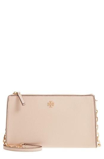 Women's Tory Burch Marsden Leather Wallet Crossbody Bag - Pink