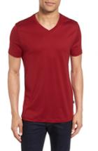 Men's Boss V-neck T-shirt, Size - Red