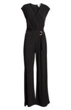 Women's Michael Michael Kors Faux Wrap Jumpsuit - Black