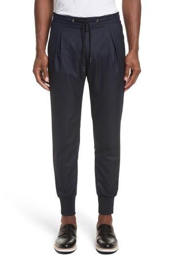 Men's Paul Smith Wool & Silk Jogger Pants - Blue