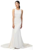 Women's Jenny Yoo Reid Lace & Crepe Trumpet Gown - Ivory
