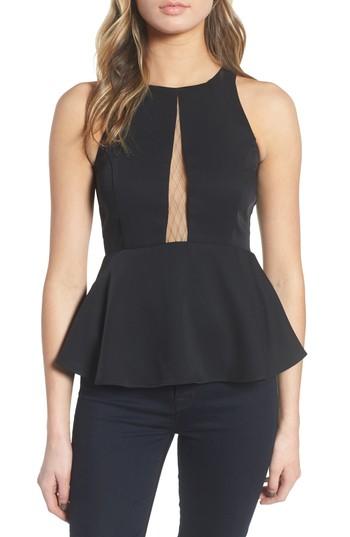 Women's Trouve Date Peplum Top - Black