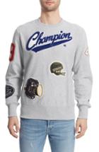 Men's Champion Reverse Weave Patch Sweatshirt, Size - Grey