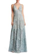 Women's Dress The Population Melina Lace Fit & Flare Maxi Dress - Blue