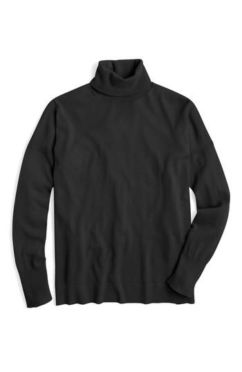 Women's J.crew Nyla Weekend Merino Turtleneck - Black