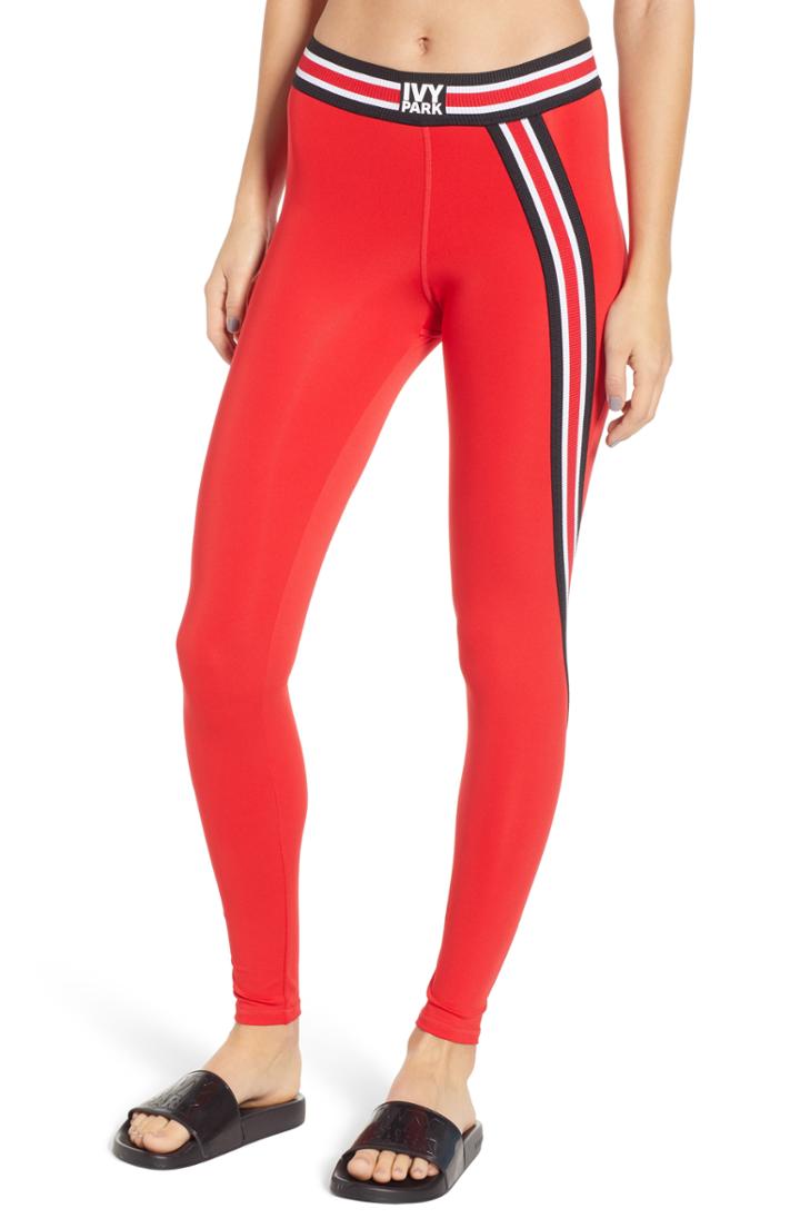 Women's Ivy Park Asymmetrical Stripe Leggings