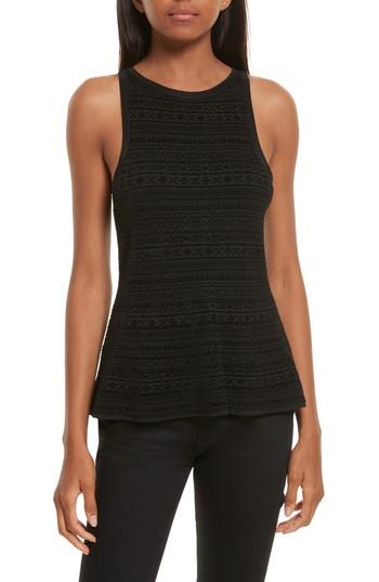 Women's Theory Textured Peplum Top, Size - Black