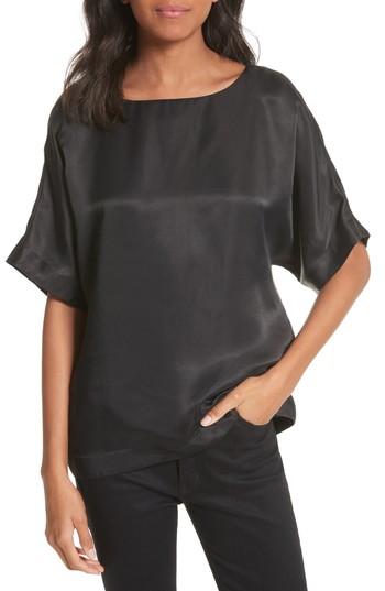 Women's Tibi Easy Top, Size - Black