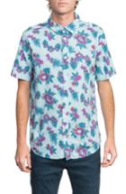 Men's Rvca Mcmillan Floral Woven Shirt - Blue