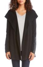Women's Karen Kane Faux Leather Detail Jacket - Black