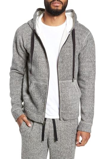 Men's Atm Anthony Thomas Melillo Double Face Zip Hoodie - Black