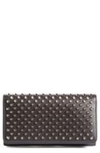 Women's Christian Louboutin 'macaron' Studded Leather Continental Wallet - Black