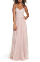 Women's Hayley Paige Occasions Embellished Bodice Net Halter Gown - Pink