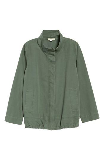 Women's Eileen Fisher Sueded Organic Cotton & Hemp Jacket - Green