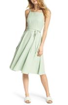 Women's Gal Meets Glam Collection Caroline Linen Blend Fit & Flare Dress - Green