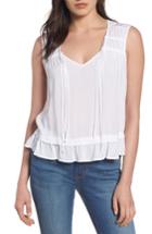 Women's Velvet By Graham & Spencer Ruffle Hem Challis Blouse - White