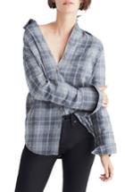 Women's Madewell Bristol Plaid Flannel Shirt - Grey